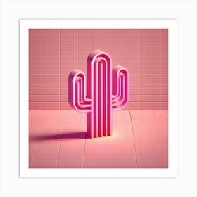 Neon Cactus 3 Art Print