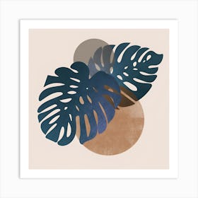 Circle Monstera Nature Art Print