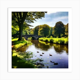 Ducks In The Park 1 Art Print