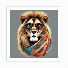 Lion With Glasses Art Print