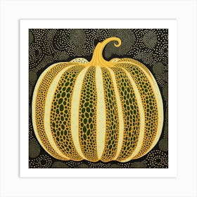 Yayoi Kusama Inspired Pumpkin Green 2 Art Print