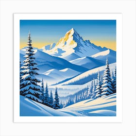 Snowy Mountains Art Print