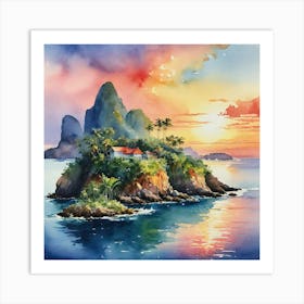 Sunset On The Island 3 Art Print