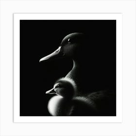 Mother And Duckling Art Print