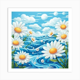 Daisies In The Sea 2 Art Print