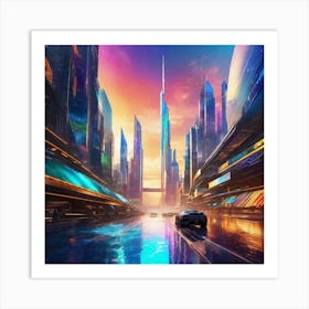 Futuristic City 160 Art Print