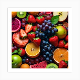 Colorful Fruits Art Print