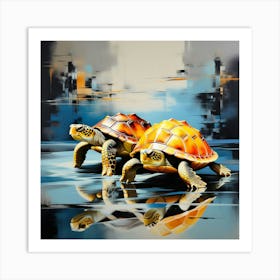 Pair of Turtles Art Print