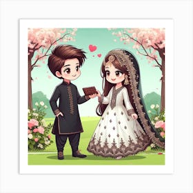 Pakistani Bride And Groom Art Print