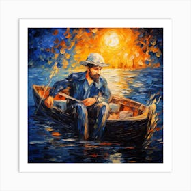 Man In A Boat 1 Art Print