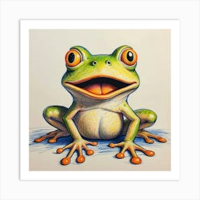 Frog Drawing 5 Art Print