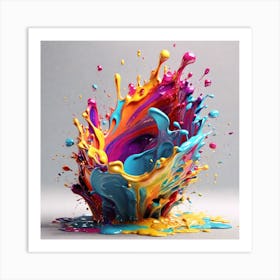 Leonardo Diffusion Xl Colorful Paint Splash Glitter Higo Lindo 0 Art Print