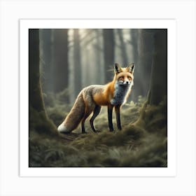 Fox In The Forest 48 Art Print