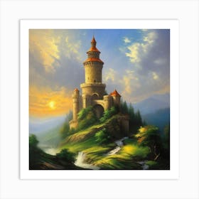 Castle On A Hill 4 Art Print