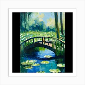 Water Lily Bridge 1 Art Print