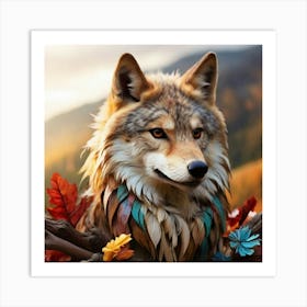 Wolf Panting Art Print