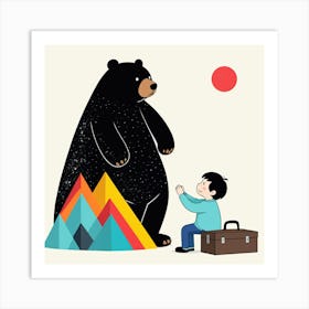 Bear And A Boy 11 Art Print