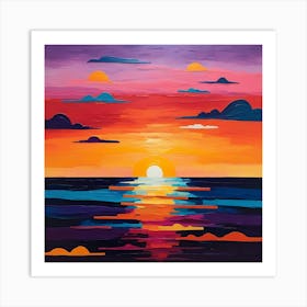 Sunset Over The Ocean 10 Art Print