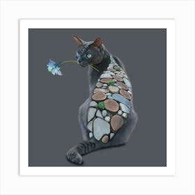 Cat Path Flower Art Print