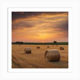 Sunset In The Field Art Print