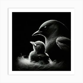 Black And White Bird Art Print