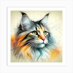 Feline Cat Creative Artwork Illustration 95 Art Print