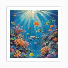 Under The Sea Paintings Art Print Art Print