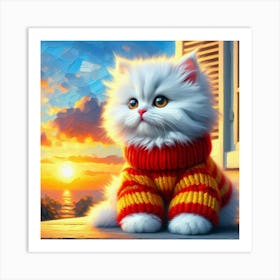 Sunset Cat 1 Art Print