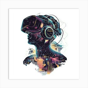 Vr Headset.Generated AI. Wall Art Print 9 Art Print