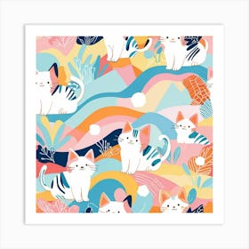 Cats On A Tropical Island Art Print