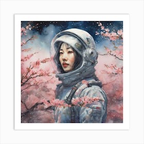 Asian Girl In Space Art Print