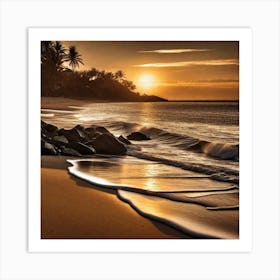 Sunset On The Beach 742 Art Print