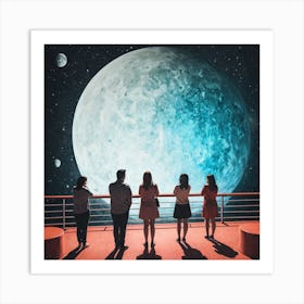 People Looking At The Moon 5 Art Print