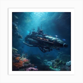 Underwater Spaceship Art Print