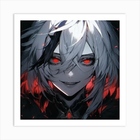 Anime Girl With Red Eyes Art Print