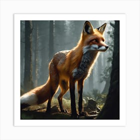 Fox In The Forest 87 Art Print