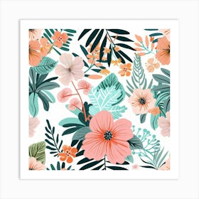 Seamless Tropical Pattern Art Print