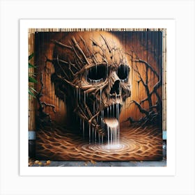 Skull With Water Art Print