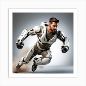 Futuristic Man Running Art Print