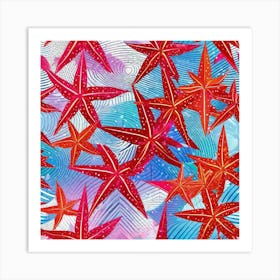 Red Starfish Art Print