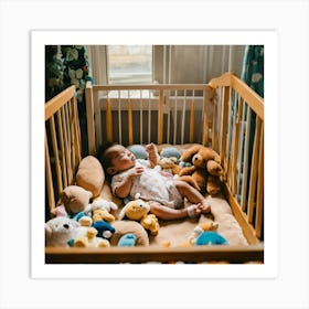 A Photo Of A Baby In A Crib 2 Art Print