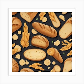 Bread Seamless Pattern Art Print