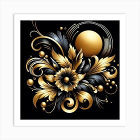 Gold Ornate Design Art Print