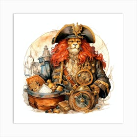 Pirate Lion 3 Art Print