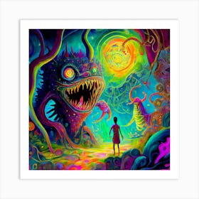 Psychedelic Monsters 1 Art Print