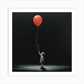 Little Girl With Red Balloon Art Print