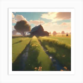 Sunset On The Farm 2 Art Print