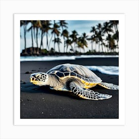 Turtle On The Beach 6 Art Print