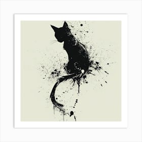 Cat Splatter Painting 2 Art Print