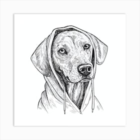 Dog In Hoodie Art Print